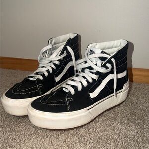 Vans Black and White High-Top Sneakers women’s 8.5 men’s 7 platform